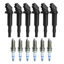6Pcs Ignition Coils 0221504470 + Spark Plugs kit 12122158253 For BMW